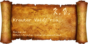 Kreuter Valéria névjegykártya